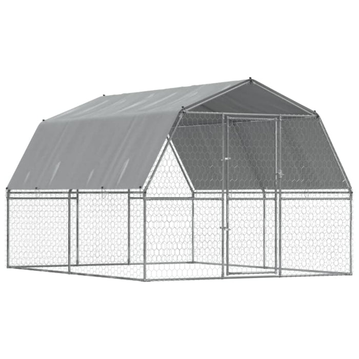 Dog Cages 2 Pcs With Roof And Door Silver Galvanised Steel