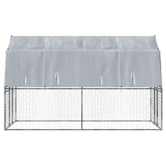Dog Cages 2 Pcs With Roof And Door Silver Galvanised Steel