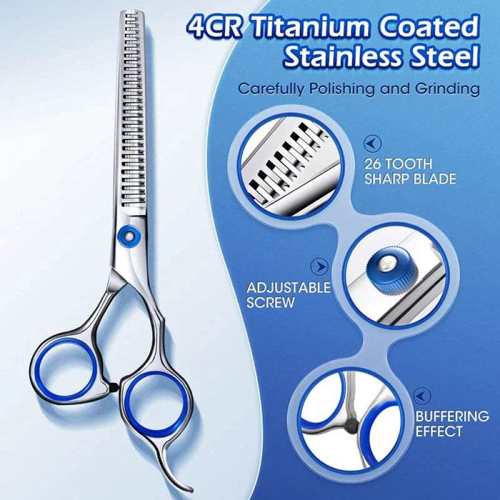 Dog Grooming Scissors Kit Round Tip Stainless Steel Shears