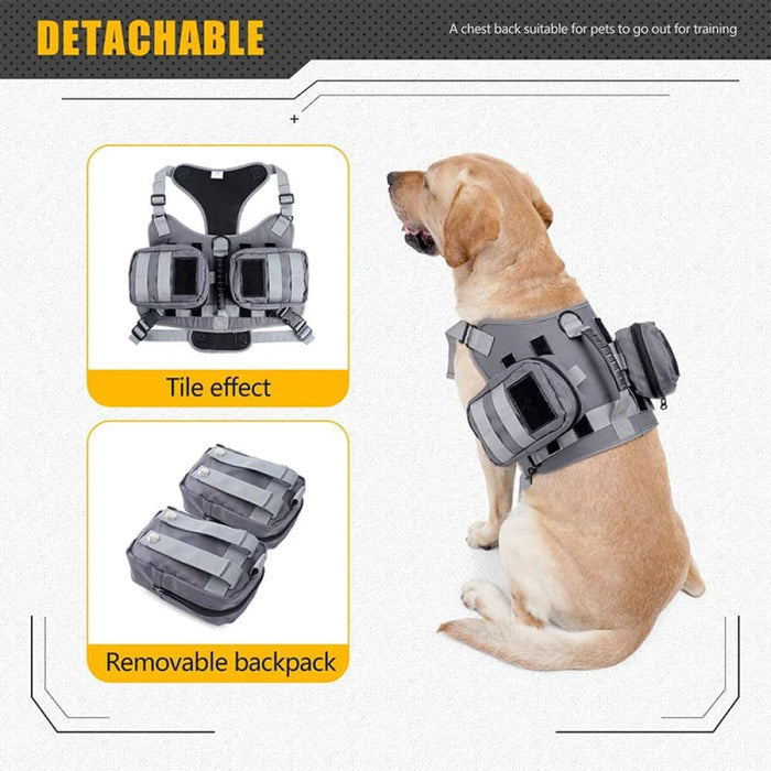 Dog Harness With Side Pockets Heavy Duty Pet Saddle Bag