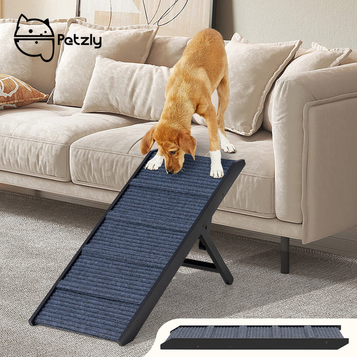 Foldable Dog Ramps Adjustable Height Pet Ramp Folding Portable Black