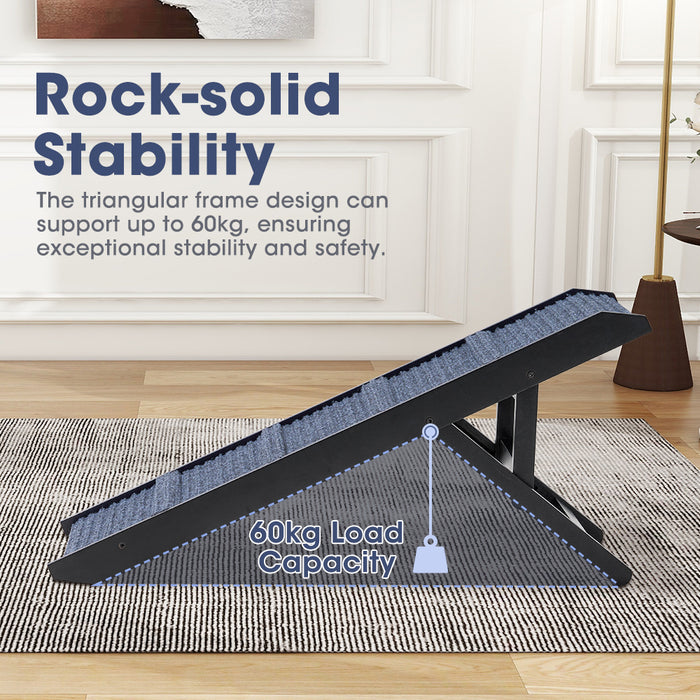 Foldable Dog Ramps Adjustable Height Pet Ramp Folding Portable Black
