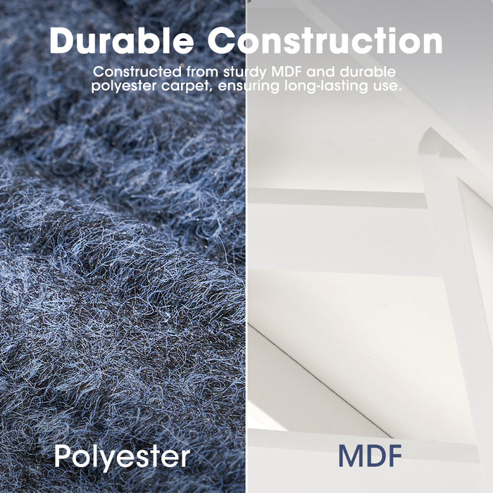 Foldable Dog Ramps Adjustable Height Pet Ramp Folding Portable White