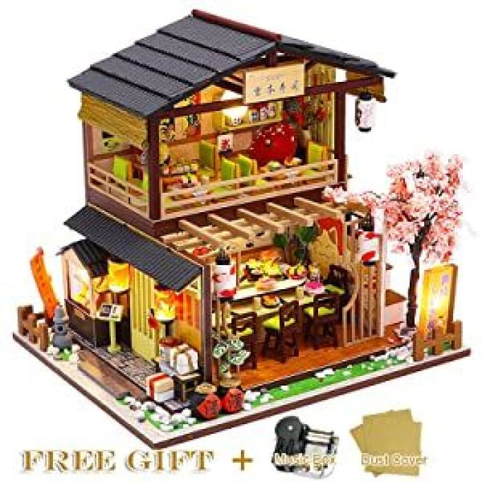 Dollhouse Miniature With Furniture Kit Plus Dust Proof