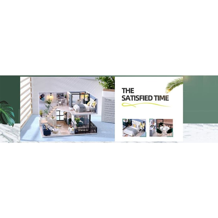 Dollhouse Miniature With Furniture Kit Plus Dust Proof