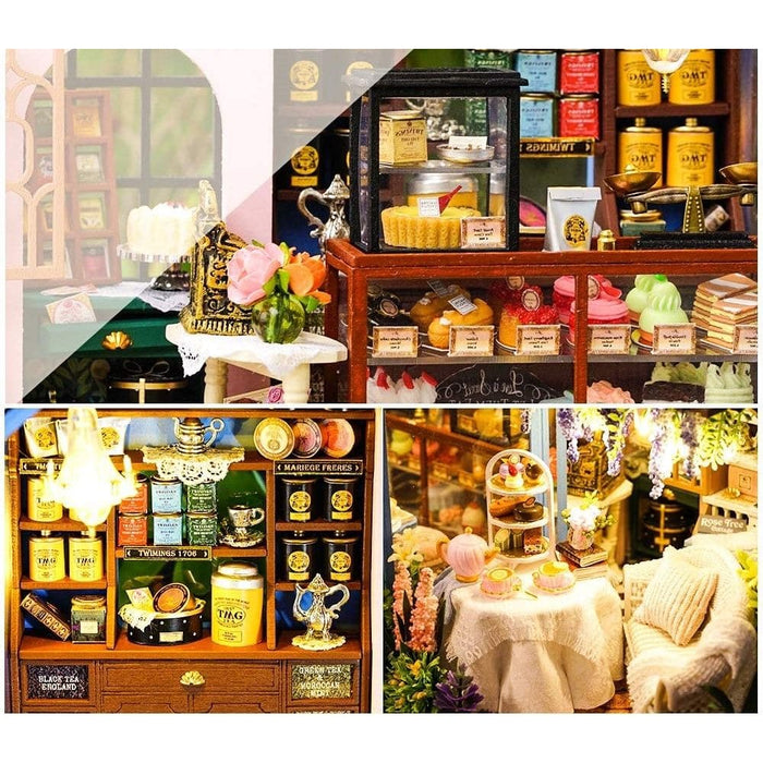 Dollhouse Miniature with Furniture Kit Plus Dust Proof