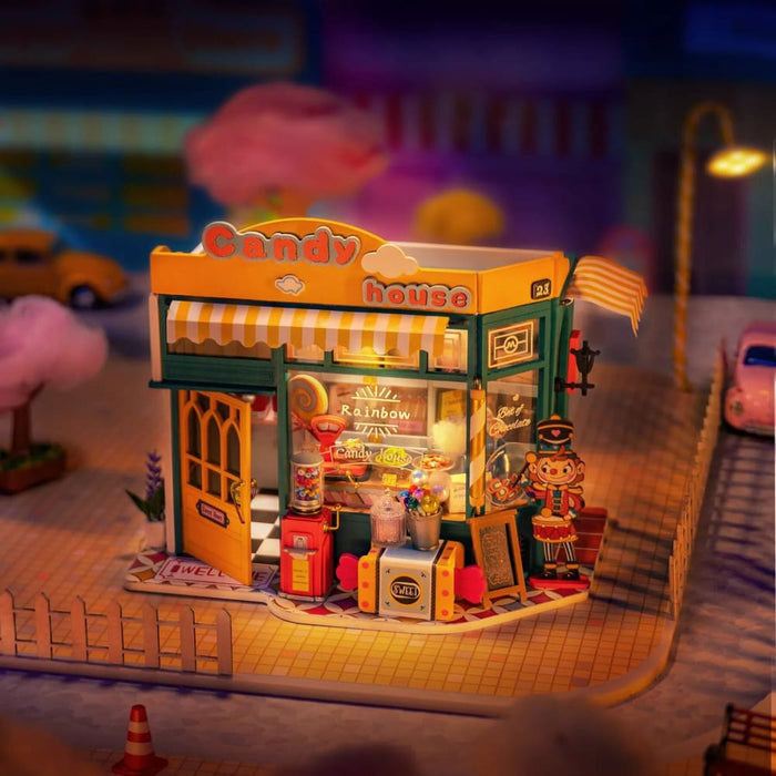 Dollhouse Rainbow Candy House Diy Miniature for Kids Girls