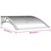 Door Canopy Grey and Transparent 100x80 Cm Polycarbonate