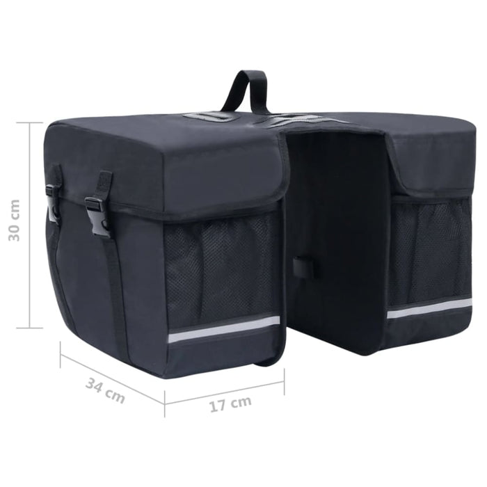 Double Bicycle Bag for Pannier Rack Waterproof 35 l Black