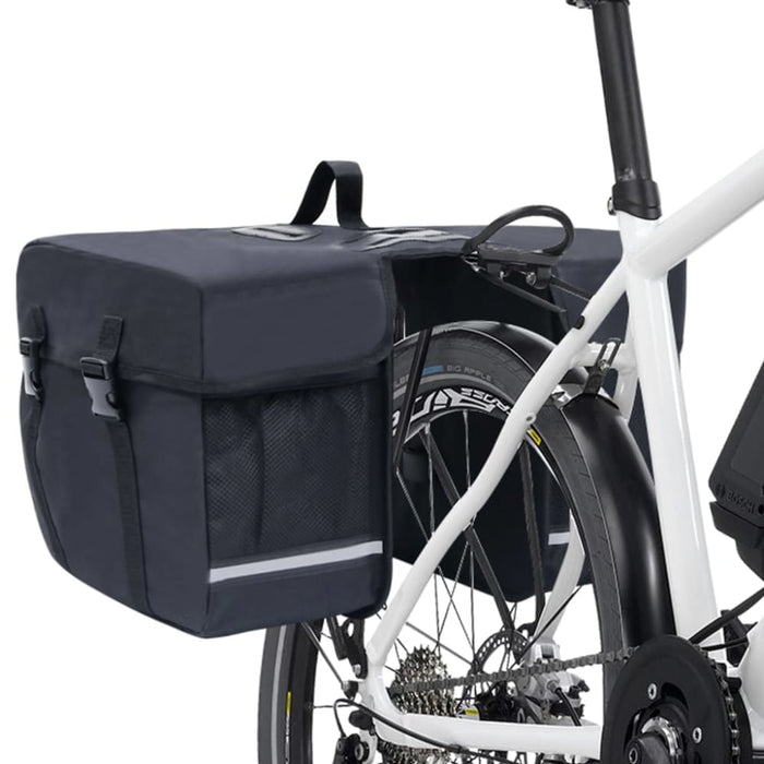 Double Bicycle Bag for Pannier Rack Waterproof 35 l Black