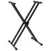 Double Braced Keyboard Stand and Stool Set Black Ibbkl