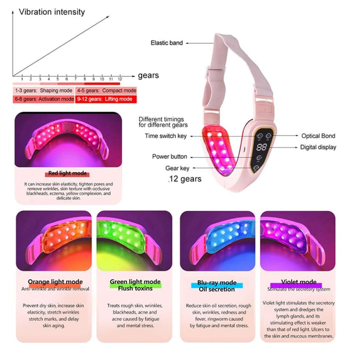 Led Double Chin v Face Shaped Cheek Lifting Vibration