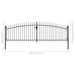Double Door Fence Gate With Spear Top 400x150 Cm Oaatlb