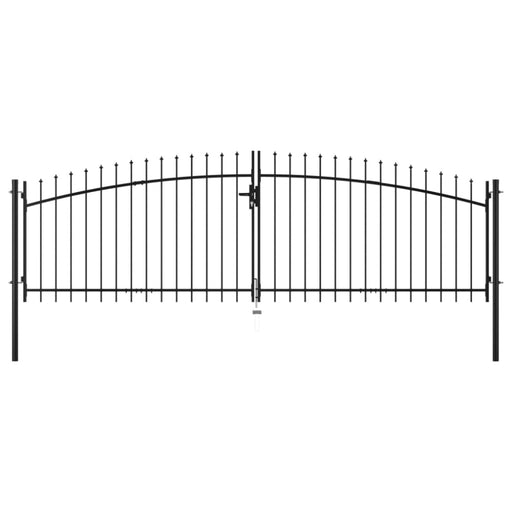 Double Door Fence Gate With Spear Top 400x150 Cm Oaatlb