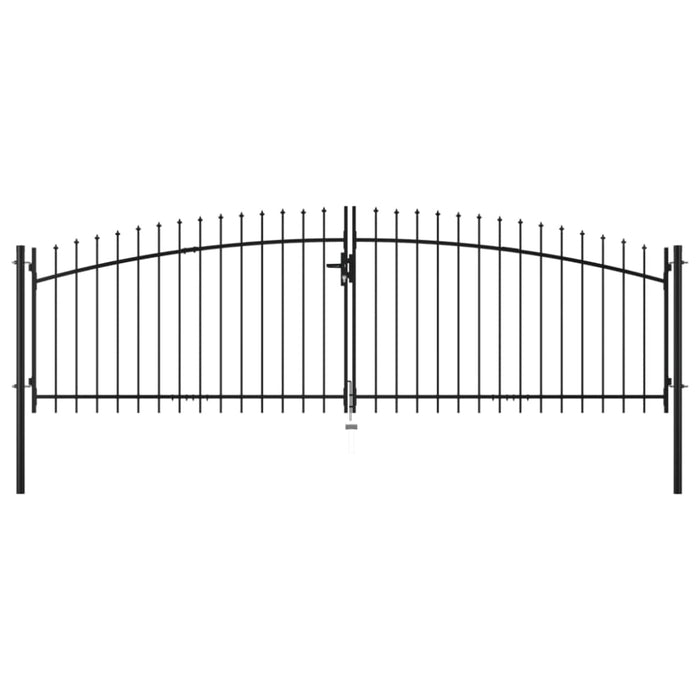 Double Door Fence Gate With Spear Top 400x175 Cm Oapitk