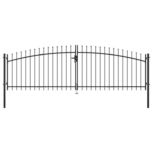Double Door Fence Gate With Spear Top 400x200 Cm Oapiab