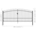 Double Door Fence Gate With Spear Top 400x225 Cm Oapiao