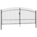 Double Door Fence Gate With Spear Top 400x225 Cm Oapiao