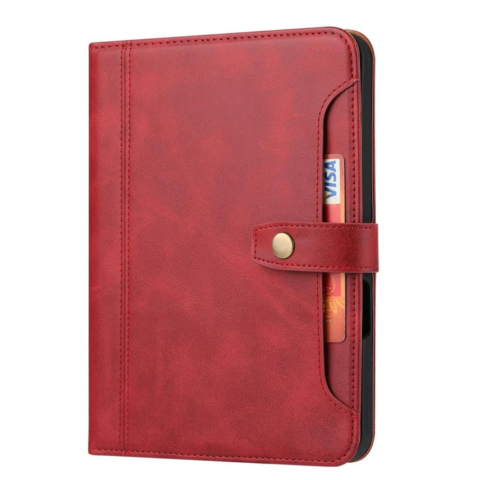 Double Fold Leather Smart Tablet Case With Calf Texture