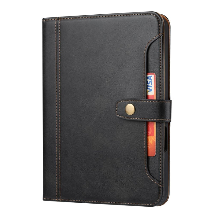 Double Fold Leather Smart Tablet Case With Calf Texture