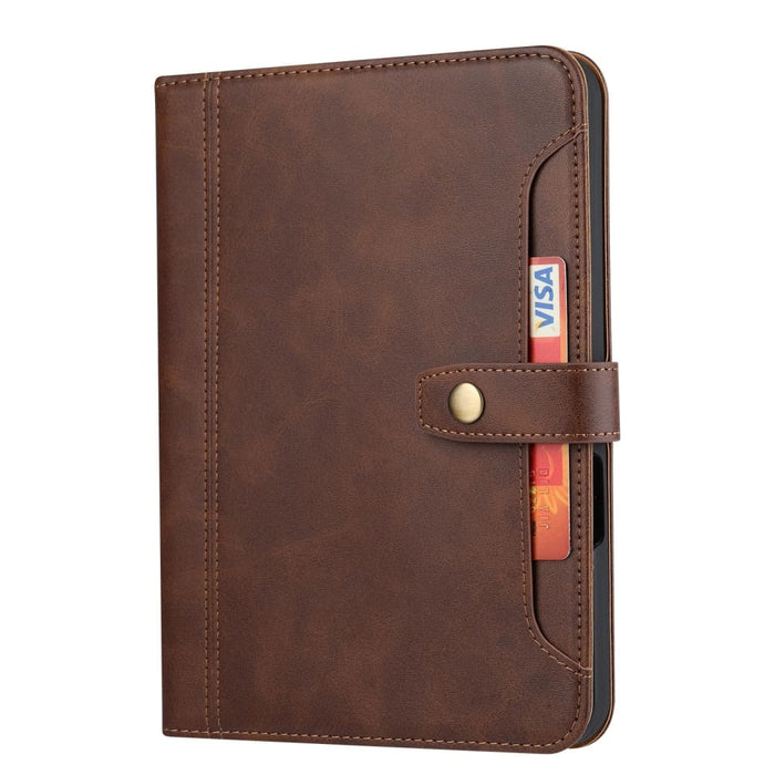 Double Fold Leather Smart Tablet Case With Calf Texture