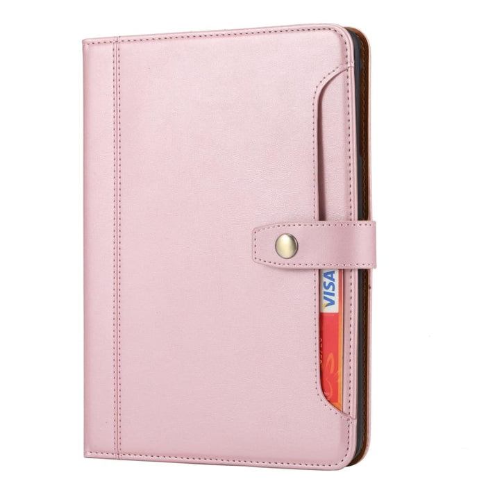 Double Fold Leather Smart Tablet Case With Calf Texture