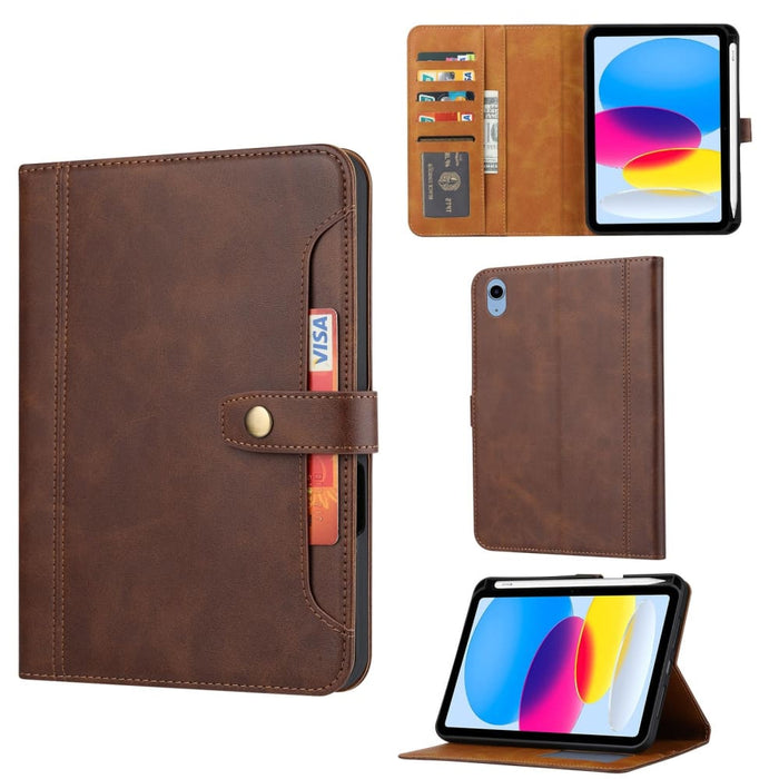 Double Fold Leather Smart Tablet Case With Calf Texture
