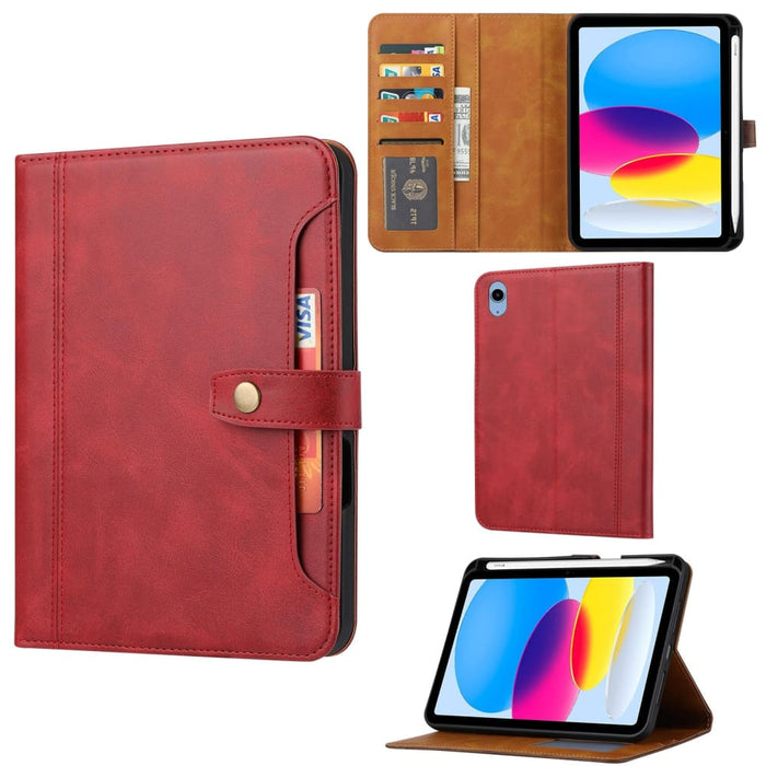 Double Fold Leather Smart Tablet Case With Calf Texture