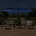 Double-head Parasol with Leds Azure Blue 449x245 Cm Tlxklb