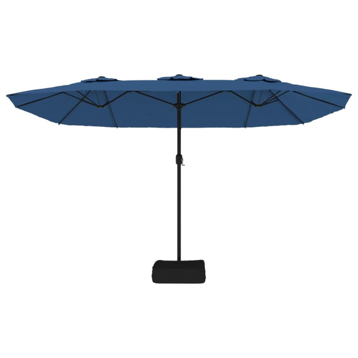 Double-head Parasol with Leds Azure Blue 449x245 Cm Tlxklb