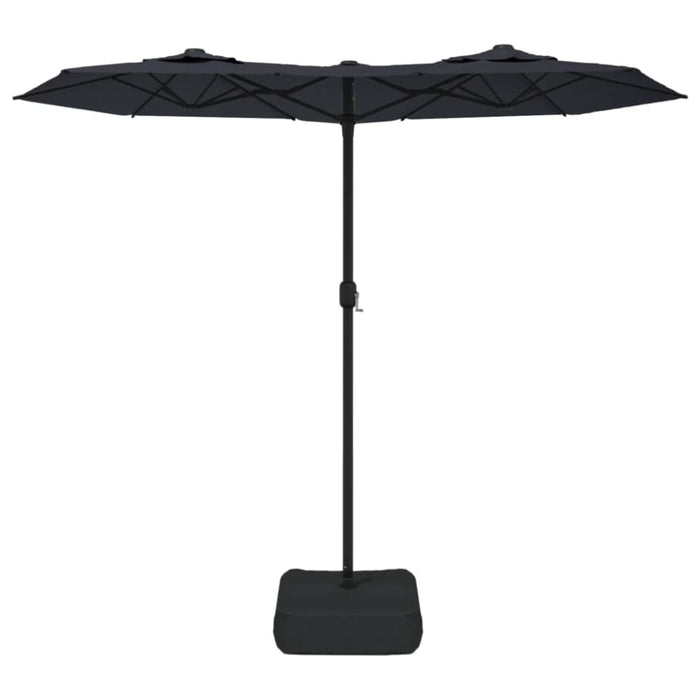 Double-head Parasol with Leds Black 316x240 Cm Tlxkip