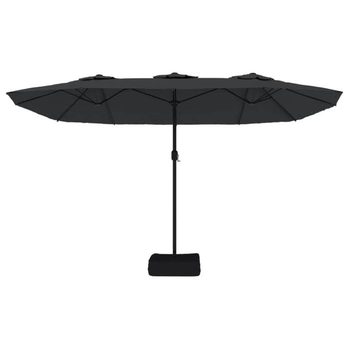 Double-head Parasol with Leds Black 449x245 Cm Tlxkpk