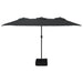 Double-head Parasol with Leds Black 449x245 Cm Tlxkpk