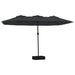 Double-head Parasol with Leds Black 449x245 Cm Tlxkpk