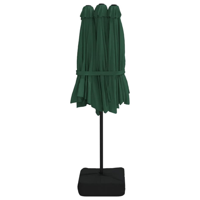Double-head Parasol with Leds Green 449x245 Cm Tlxkpa