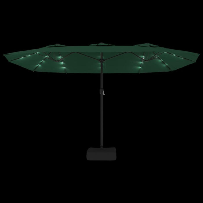 Double-head Parasol with Leds Green 449x245 Cm Tlxkpa
