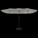 Double-head Parasol with Leds Sand White 449x245 Cm Tlxkpt