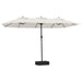 Double-head Parasol with Leds Sand White 449x245 Cm Tlxkpt