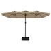 Double-head Parasol With Leds Taupe 449x245 Cm Tlxkpl