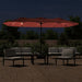 Double-head Parasol With Leds Terracotta 449x245 Cm Tlxkpn