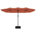 Double-head Parasol With Leds Terracotta 449x245 Cm Tlxkpn