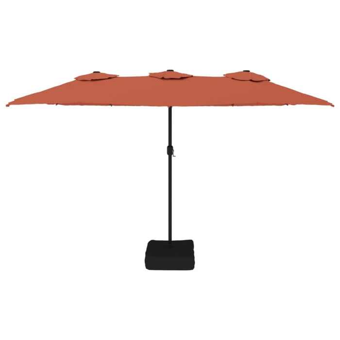 Double-head Parasol With Leds Terracotta 449x245 Cm Tlxkpn