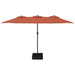 Double-head Parasol With Leds Terracotta 449x245 Cm Tlxkpn