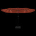 Double-head Parasol With Leds Terracotta 449x245 Cm Tlxkpn