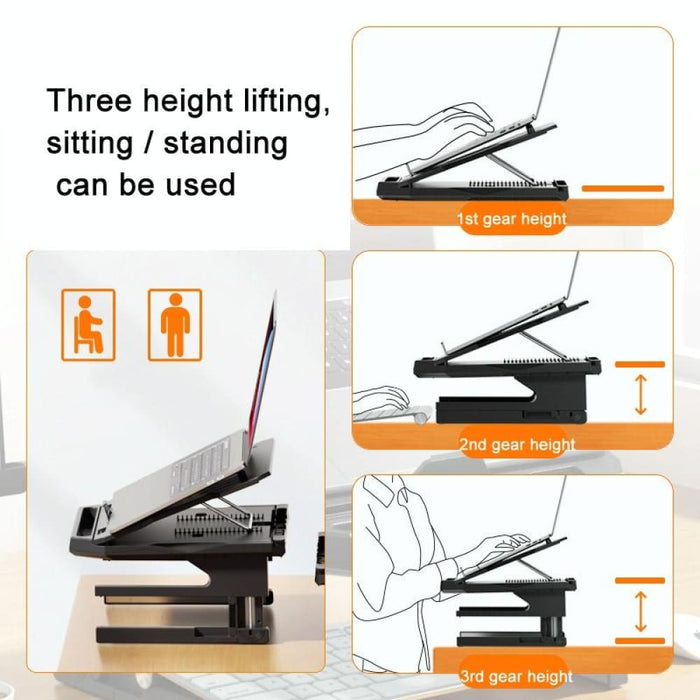 Double Layer Foldable Lift Laptop Stand Aluminum Computer