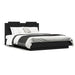 Double Size Bed Frame With Headboard Black 135x190 Cm