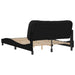 Double Size Bed Frame With Headboard Black 137x187 Cm