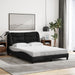 Double Size Bed Frame With Headboard Black 137x187 Cm