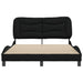 Double Size Bed Frame With Headboard Black 137x187 Cm