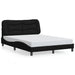 Double Size Bed Frame With Headboard Black 137x187 Cm